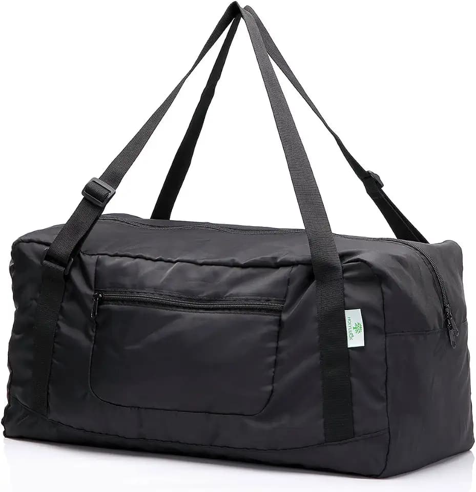 HOLYLUCK Foldable Travel Duffel Bag Luggage for Gym - black