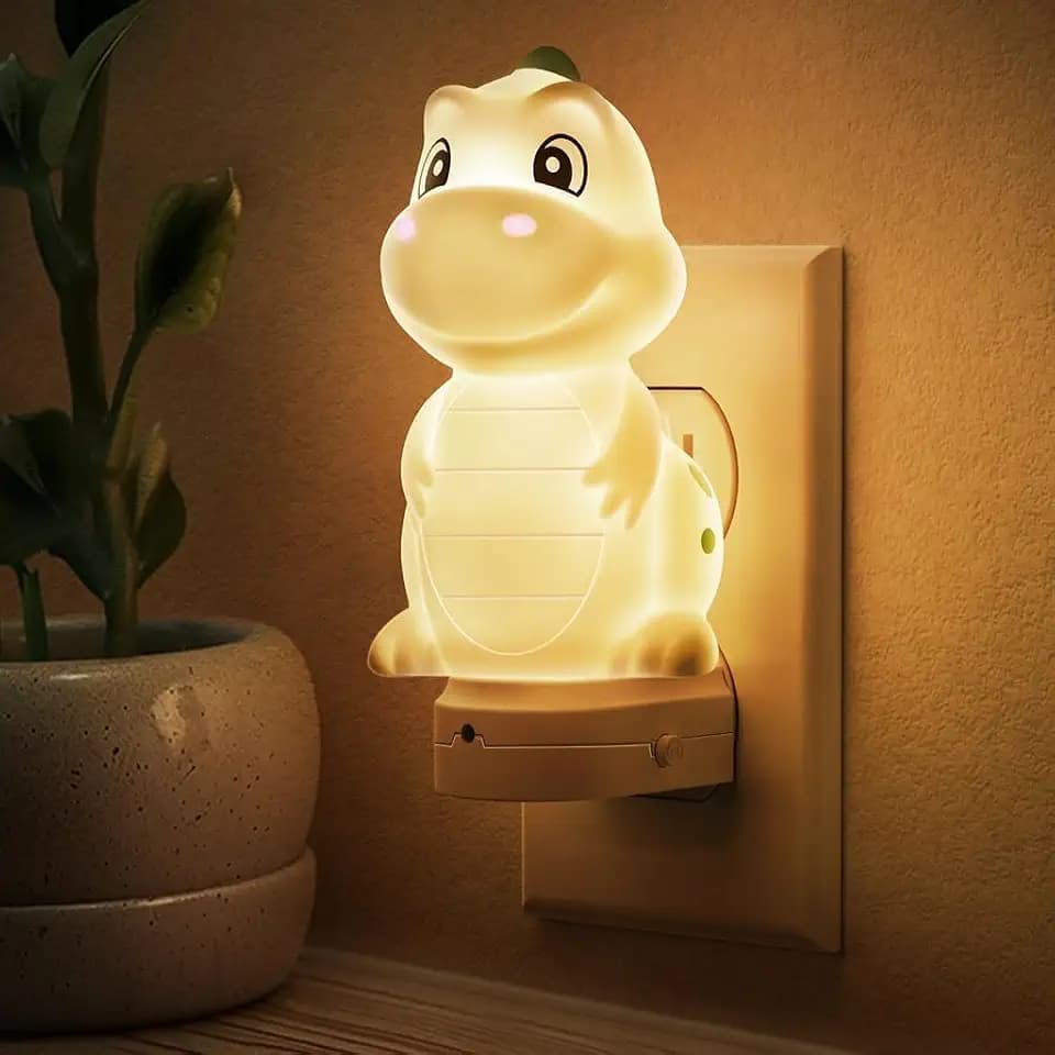 L LOHAS LED Plug in Night Light for Kids, 3D Cute Dinosaur Night Lights