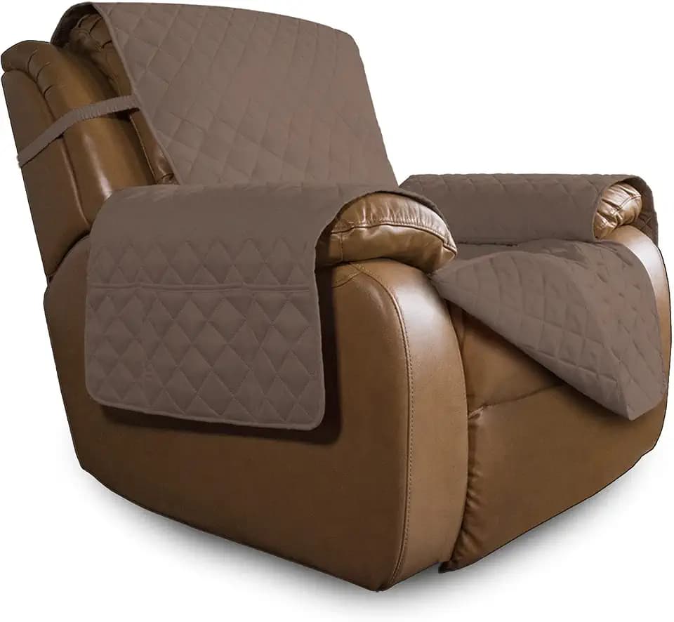Easy-Going Reversible Couch Cover, Oversized Recliner, Brown/Brown