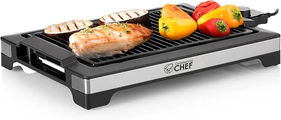Commercial Chef Indoor Electric Grill, CHIG20B, Black and Stainless Steel