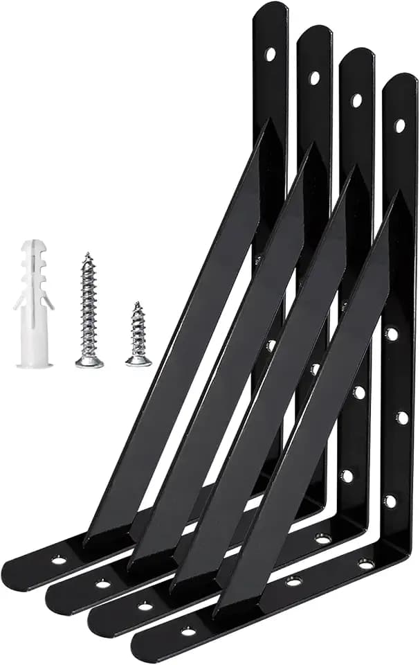 Shelf Brackets 16 Inch x 10 Inch, Heavy Duty Shelf Brackets 10 Inch, L Brackets Heavy Duty for Shelves, Wall Mount Wall Brackets for Shelves