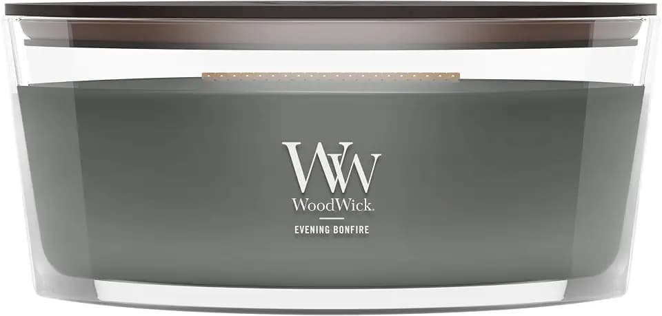 WoodWick Evening Bonfire Scented Candle, Crackling Wick, 16oz