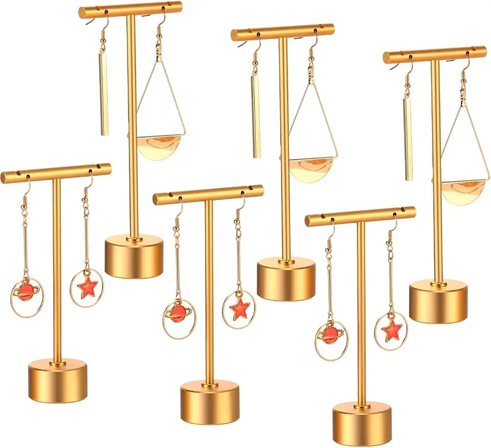Kigeli T Bar Metal Earring Display Stand with 2 Heights