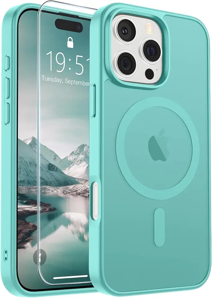 SUPFINE Magnetic for iPhone 16 Pro Max Case Blue Green