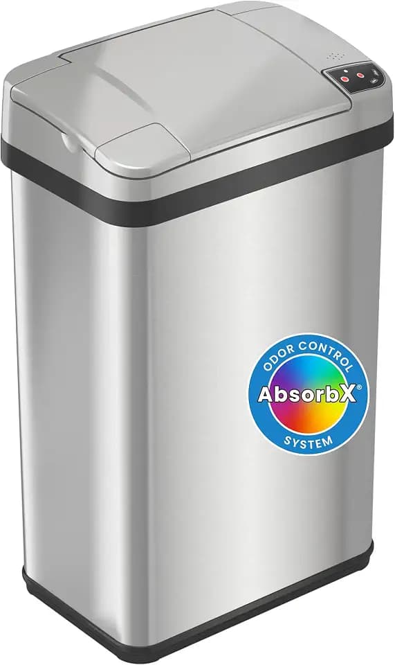 iTouchless 4 Gal Nursery Waste Bin | Touchless Sensor Trash Can | Steel