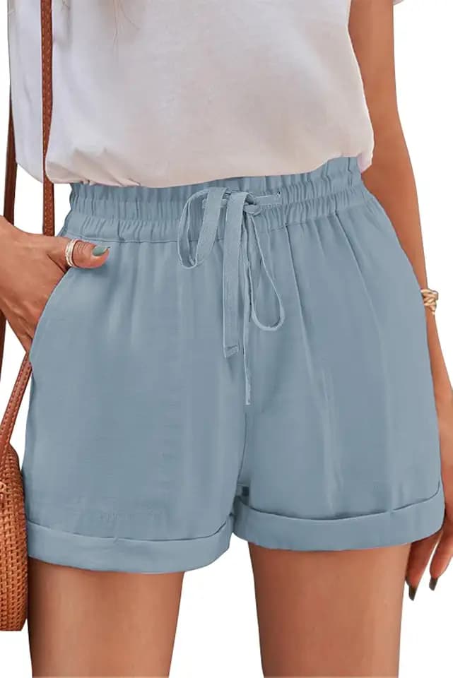 YOCUR Womens Casual Shorts,Lightweight Trendy Comfy Cute Drawstring Shorts