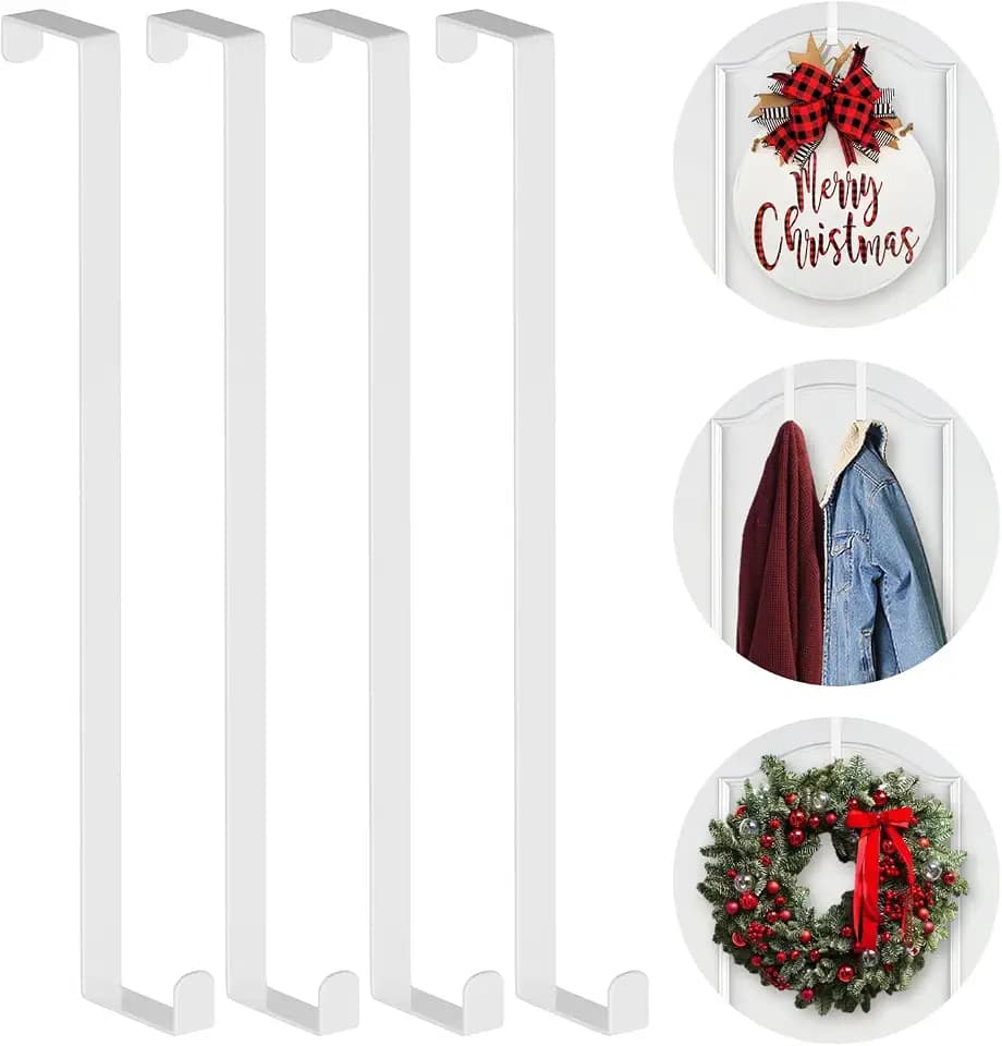Booda Brand 14" Wreath Hangers (4 PCS) Fit 1-3/4" & 1-3/8" Door Widths