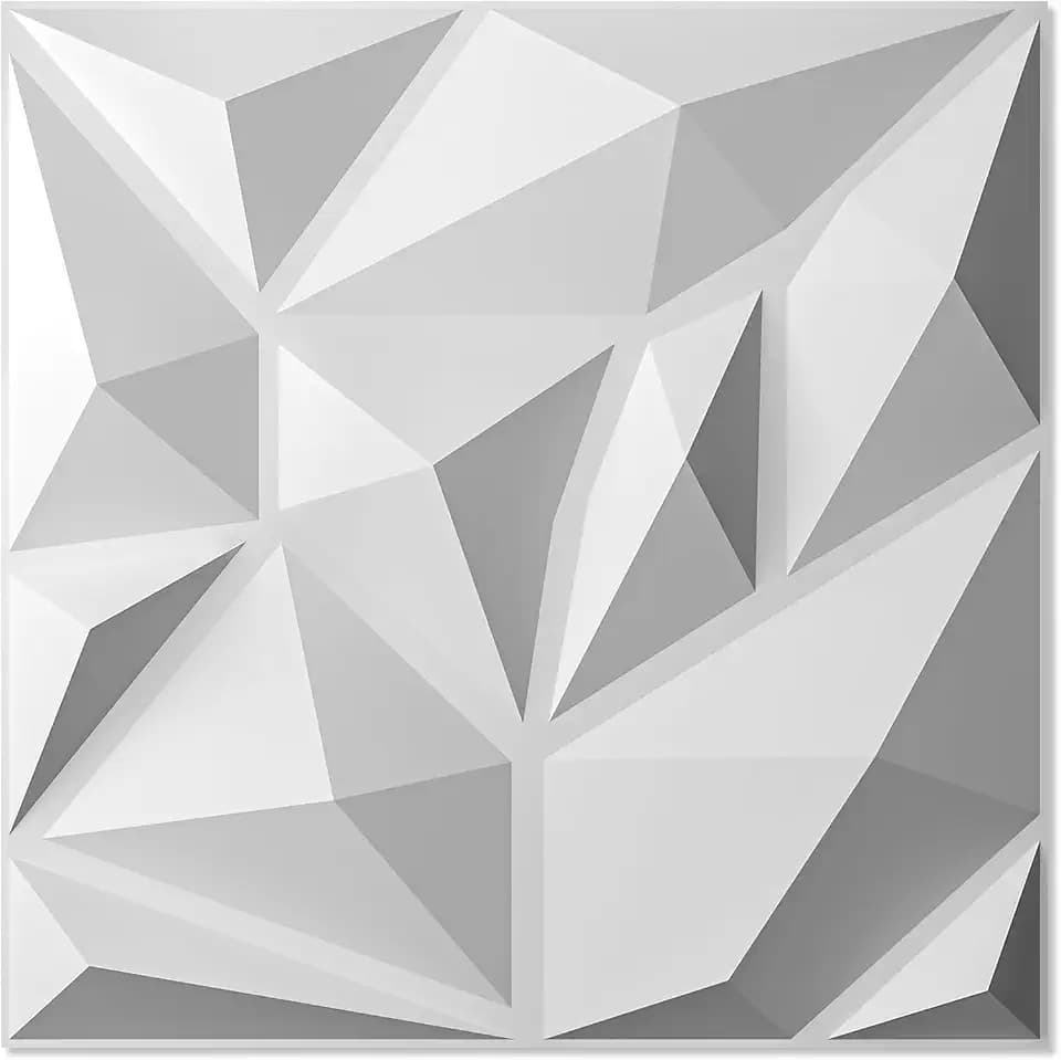 Art3d 20 Pack Decorative 3D Wall Panels for Interior Wall Decor Living Room, 11.8"x11.8" Cover 19 Sq.Feet White PVC Panels for Bedroom TV Background Gaming Room Decor