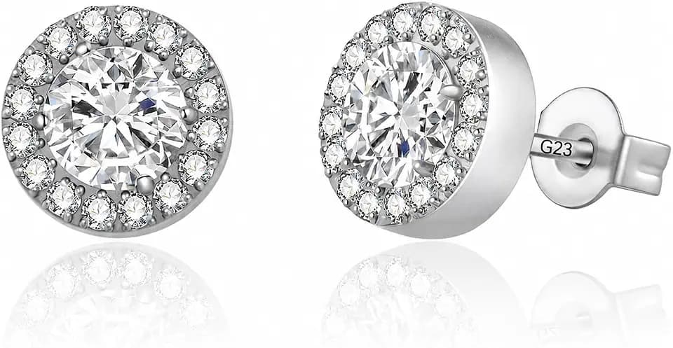 Implant Grade G23 Titanium Stud Earring Hypoallergenic for Sentive Ear 8MM