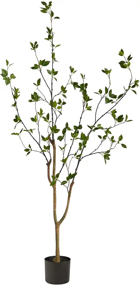 Nearly Natural 5 ft Minimalist Citrus Artificial Tree with Nursery Pot