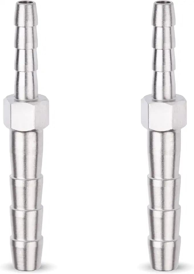 MAACFLOW Stainless Steel 3/16" to 1/8" Reducer Hose ID Barb Barbed Fitting (Pack of 2)