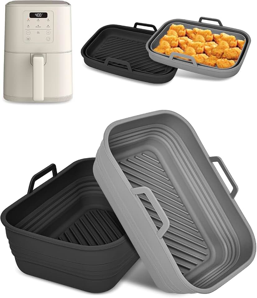 Collapsible Air Fryer Silicone Liners 2-Pack for Bella 4Qt Slim Air Fryer