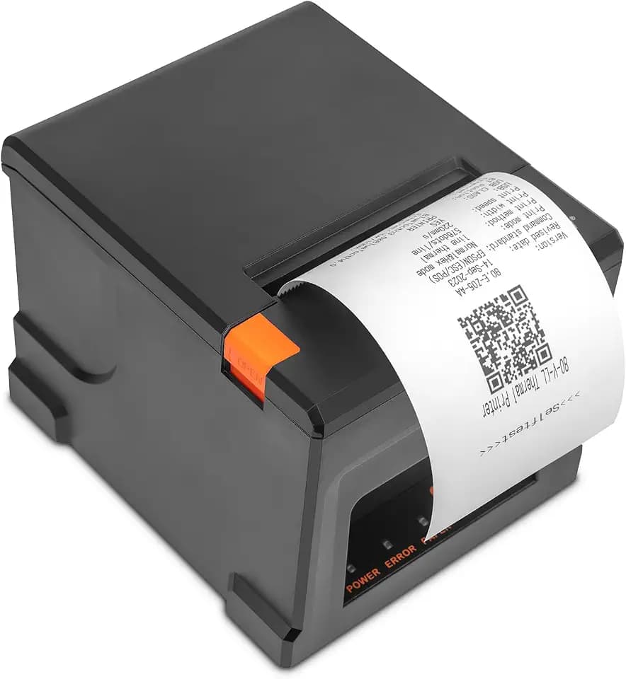Yeyian Qian Thermo-Belegdrucker 80 mm POS POS Automatisches Schneiden ESC/POS | Geschwindigkeit 220 mm/s | Treiber Windows, MacOS, Linux | Wandhalterung | USB-Anschluss, LAN, Bluetooth