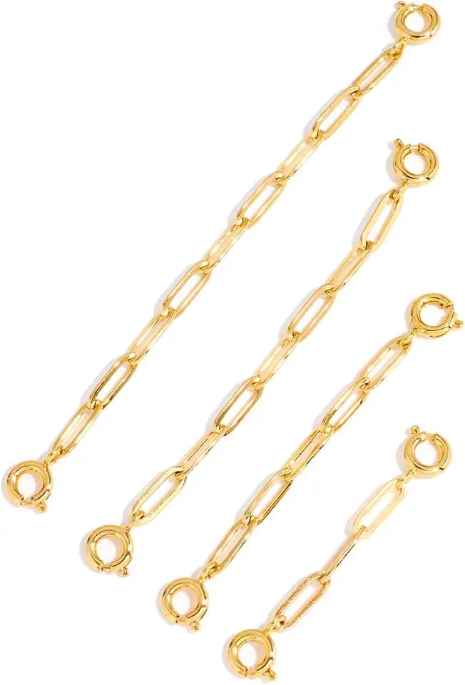 4 Pcs Gold Necklace Extender for Women Extender Chain for Bracelet Anklet Waist Jewelry