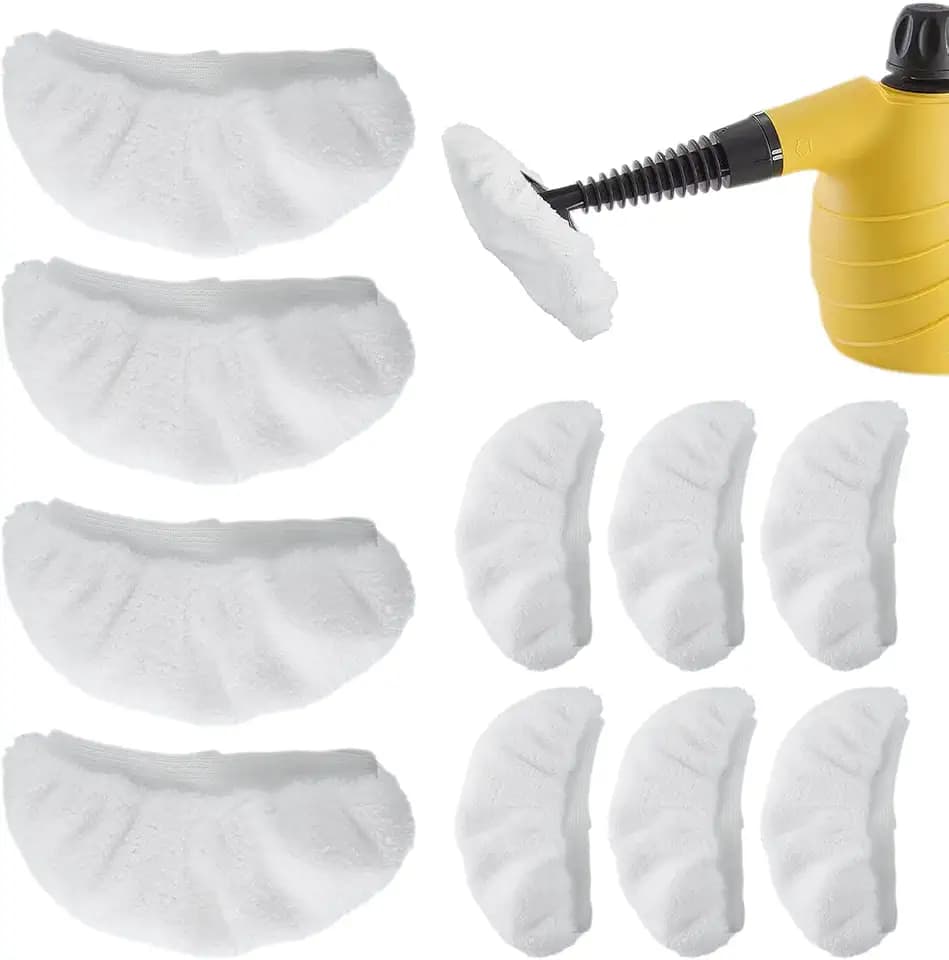 Steam Cleaner Accessories, Universal Reusable Steam Mop Pads, Steam Shot Attachments, Handheld Steam Cleaner Washable Microfiber Cloth (10 PCS)