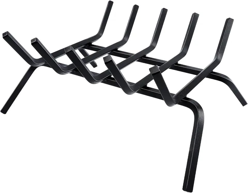 Fireplace Grate,Fireplace Log Holder,18 inch Heavy Duty Solid Cast Iron FIrewood Log Burning Rack for Inside The Fireplace Accessories Outood Fire Pit Kindling Fireplace Tools