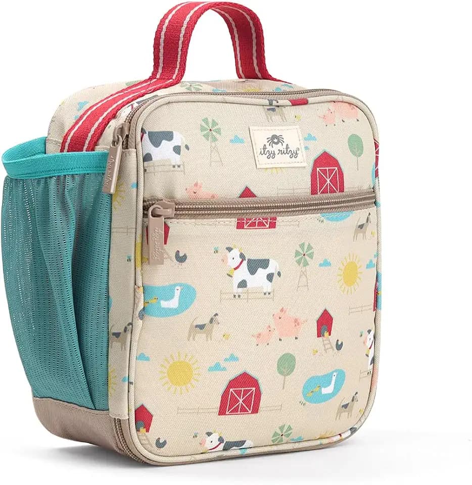 Itzy Ritzy Toddler Lunch Box, Insulated Kids Lunch Bag for Preschool (Farm)
