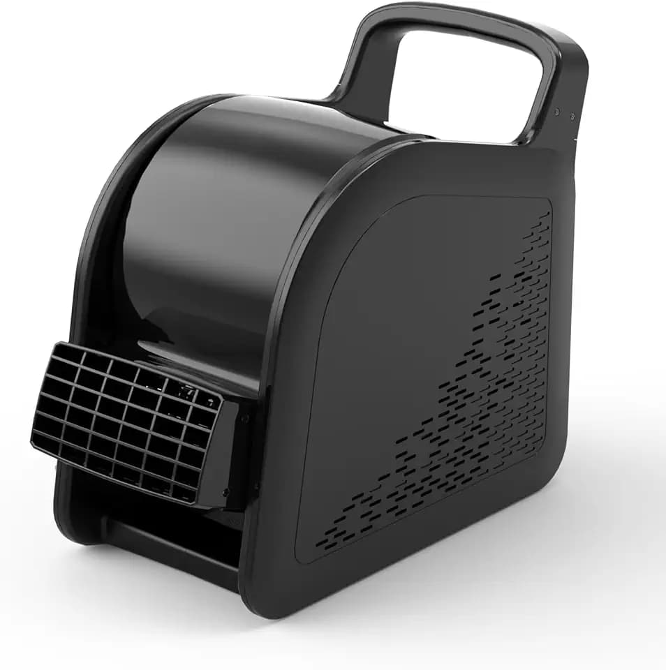 Blower Fan 185° Rotatable 3‑Speed Utility Air Mover with 2‑AC‑Outlet, Black