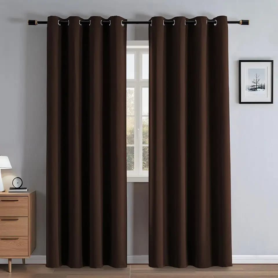 Blackout Curtain Drapes for Bedroom Grommet(W52 x L90,Khaki)