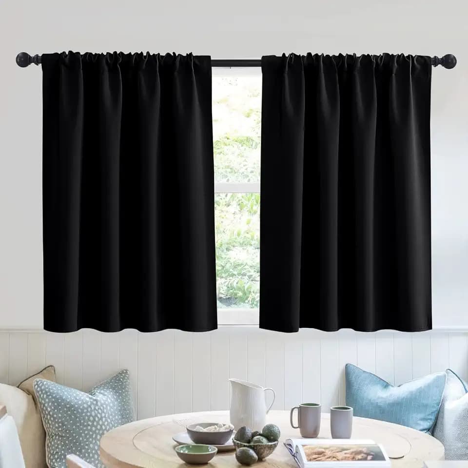 RYB HOME Short Blackout Curtains for Small Window Kitchen Bathroom Cafe RV