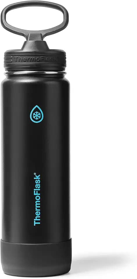 ThermoFlask Insulated Water Bottle with Straw Lid (24 oz, Electric Eclipse) - Leakproof, Stainless Steel Water Bottle for Cold & Hot Drinks, Travel & Daily Hydration