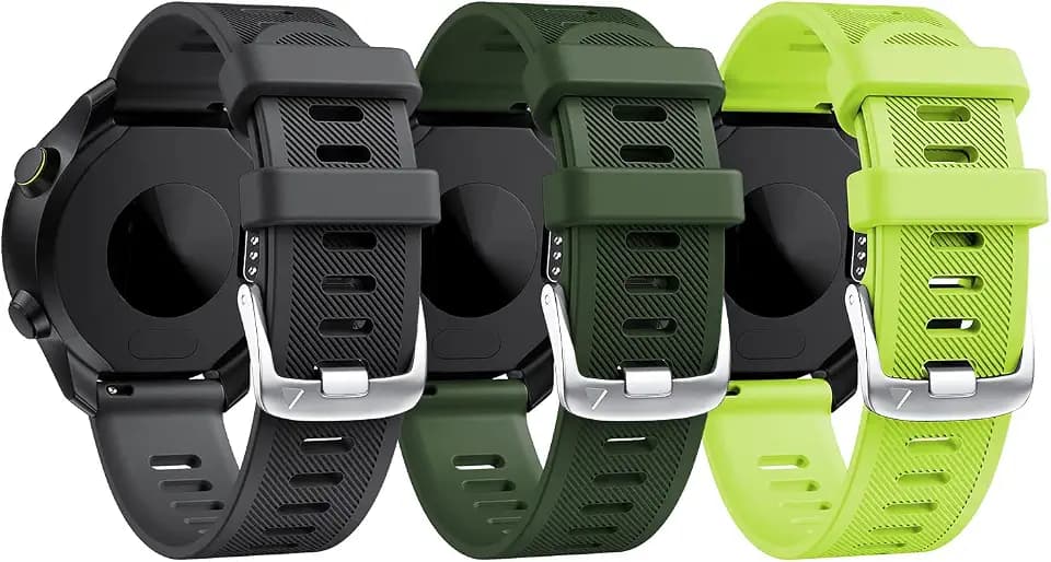 Uhrenarmband Kompatibel mit Garmin Forerunner 245/Forerunner 645/Vivoactive 3 Armband, 20mm Silikon Ersatzarmband für Forerunner 158/Venu/Venu 2 Plus/Forerunner 55