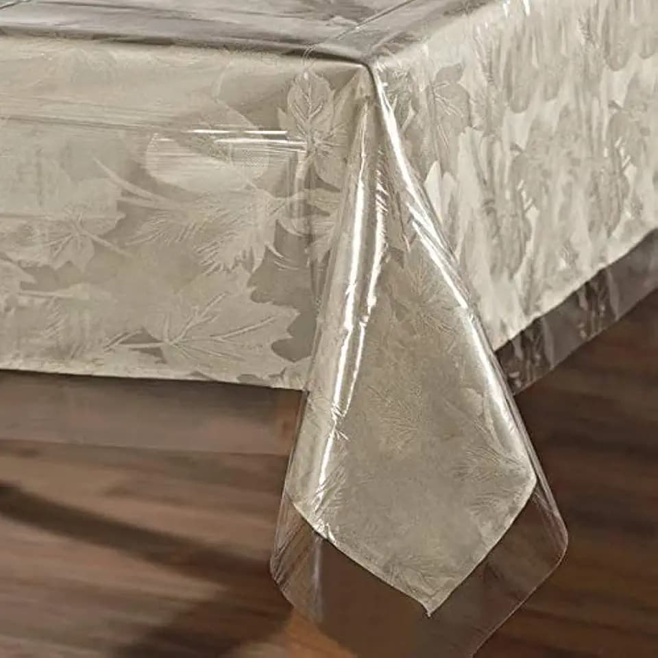 sancua Clear Plastic 100% Waterproof Table Cover Protector 54x120 Inch
