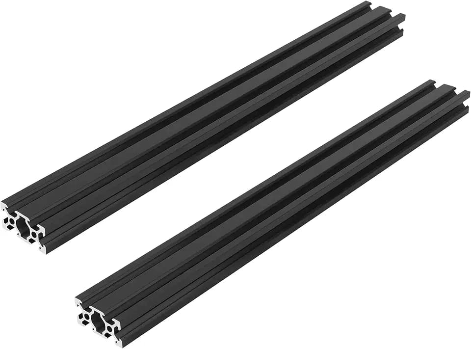 2040 V Aluminum Extrusion, 2PCS 500mm 2040 V Slot European Standard Anodized Black Aluminum Profile Extrusion Linear Rail for 3D Printer and CNC Machine DIY Projects- Black