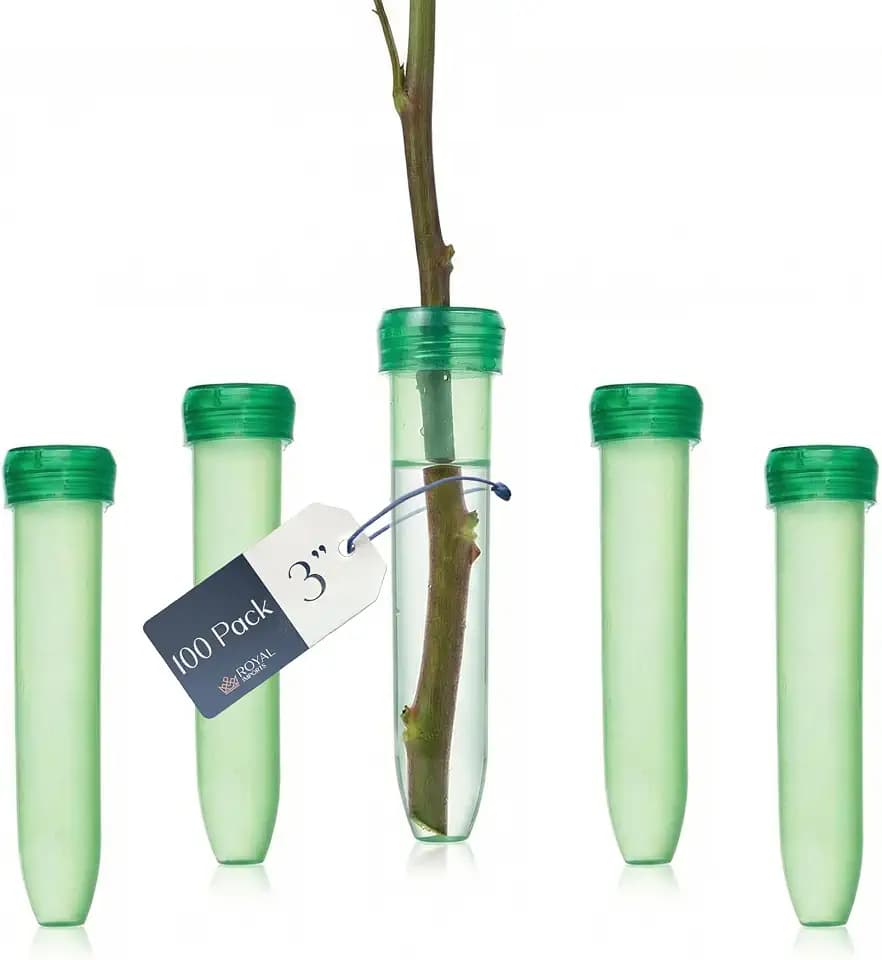 Royal Imports Floral Water Tubes with Caps – 3" Green Flower Vials 100 Pack