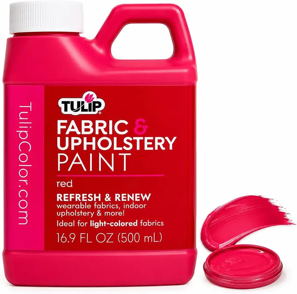 Tulip Fabric & Upholstery Paint, Red, 16.9 fl. oz. - Permanent Fabric Paint for Furniture, Clothing & Home Decor