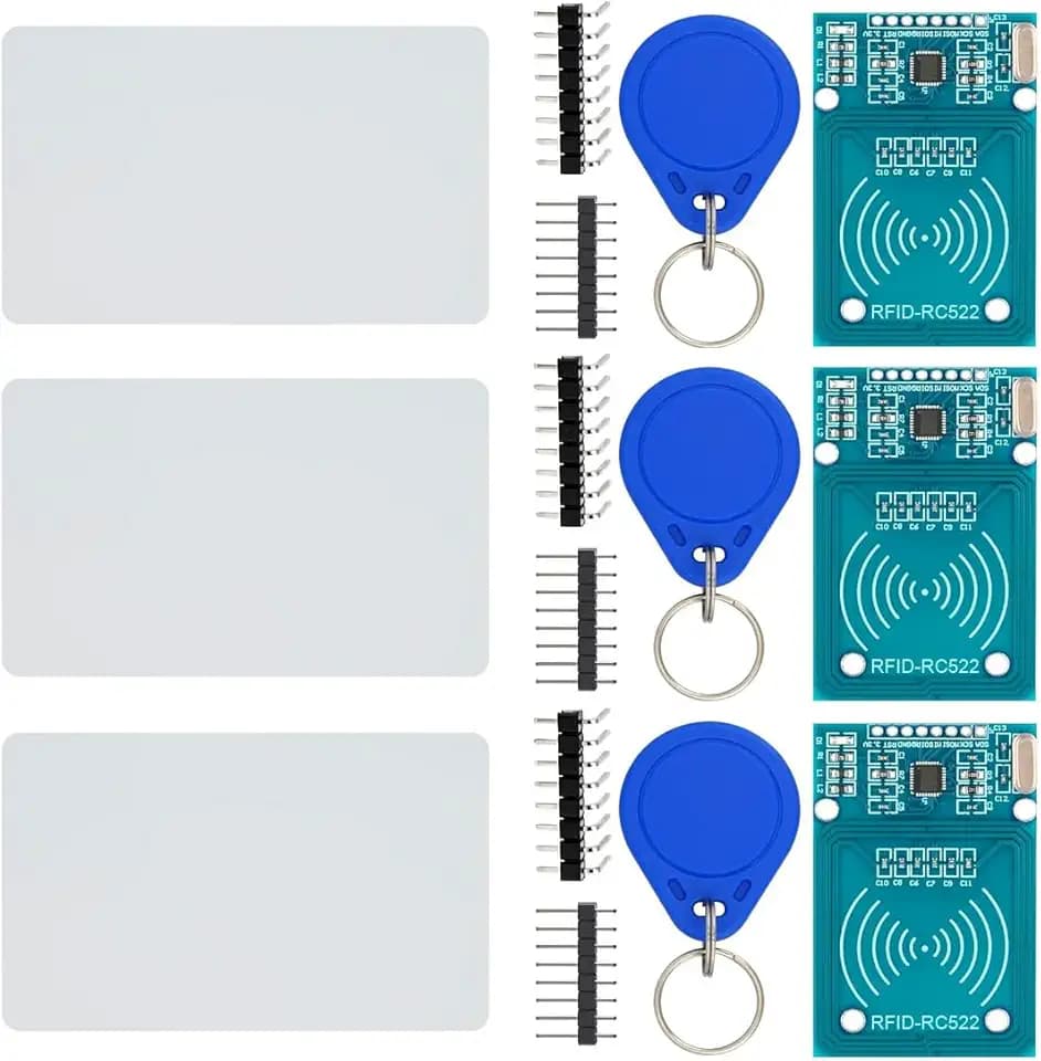 Gebildet 3pcs RFID Kit: RC522 RF IC Card Sensor Module with S50 Blank Cards and Keychains, Compatible with DIY Electronic Boards
