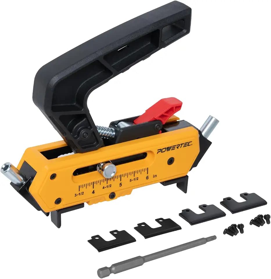 POWERTEC Edge Deck Screw Jig Kit with T15 Torx Bit & 3 Board Spacing Options (1/8", 3/16", 7/32") - Hidden Fastener Tool for 3.5" to 6" Wood & Composite Decking, Fits #10 Screws (72184)