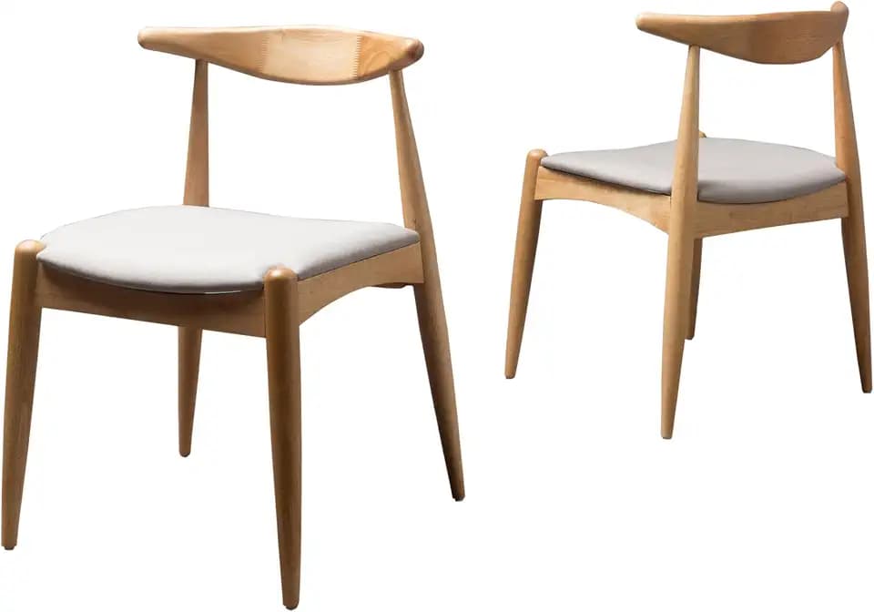 Christopher Knight Home Francie Fabric with Oak Finish Dining Chairs, 2-Pcs Set, Grey / Oak
