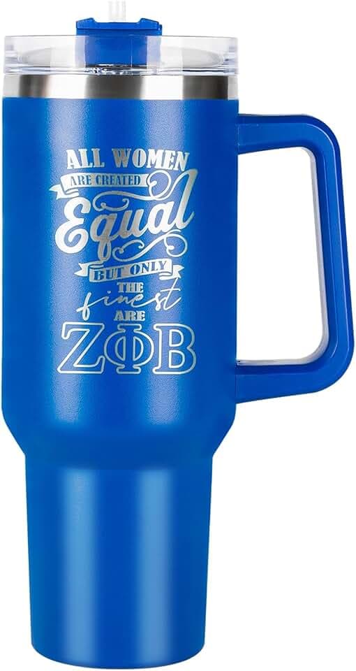 BBGreek Zeta Phi Beta Official Vendor - Stainless Steel Insulated Tumbler - 40 oz - Sorority Paraphernalia