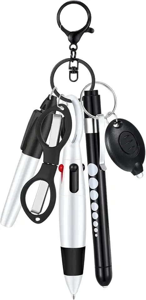 MotiMind 6 Pcs Nurse Pen Set Rn Badge Accessories Essentials, Black