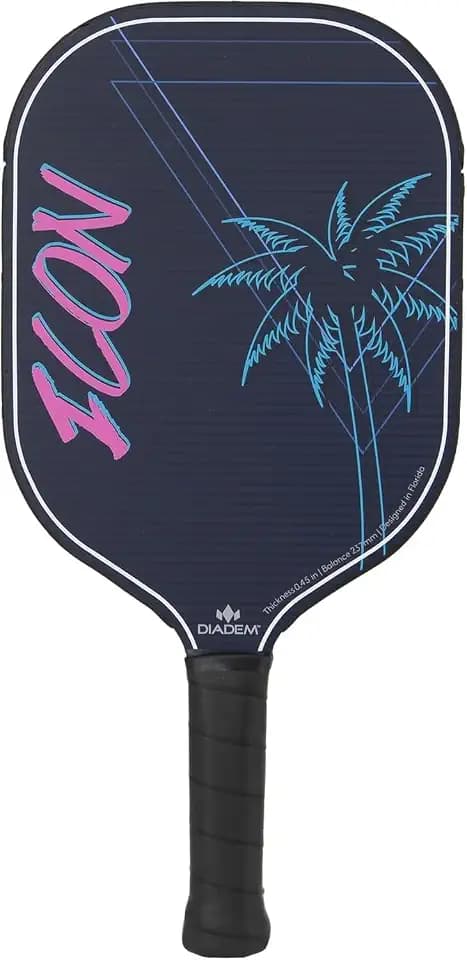 Diadem ICON Performance Pickleball Paddle | Graphite Carbon Fiber, Honeycomb Core, Fiberglass Face, Ultra Sleek Edge Guard, Spin Friendly | Indoor/Outdoor | USAPA Approved