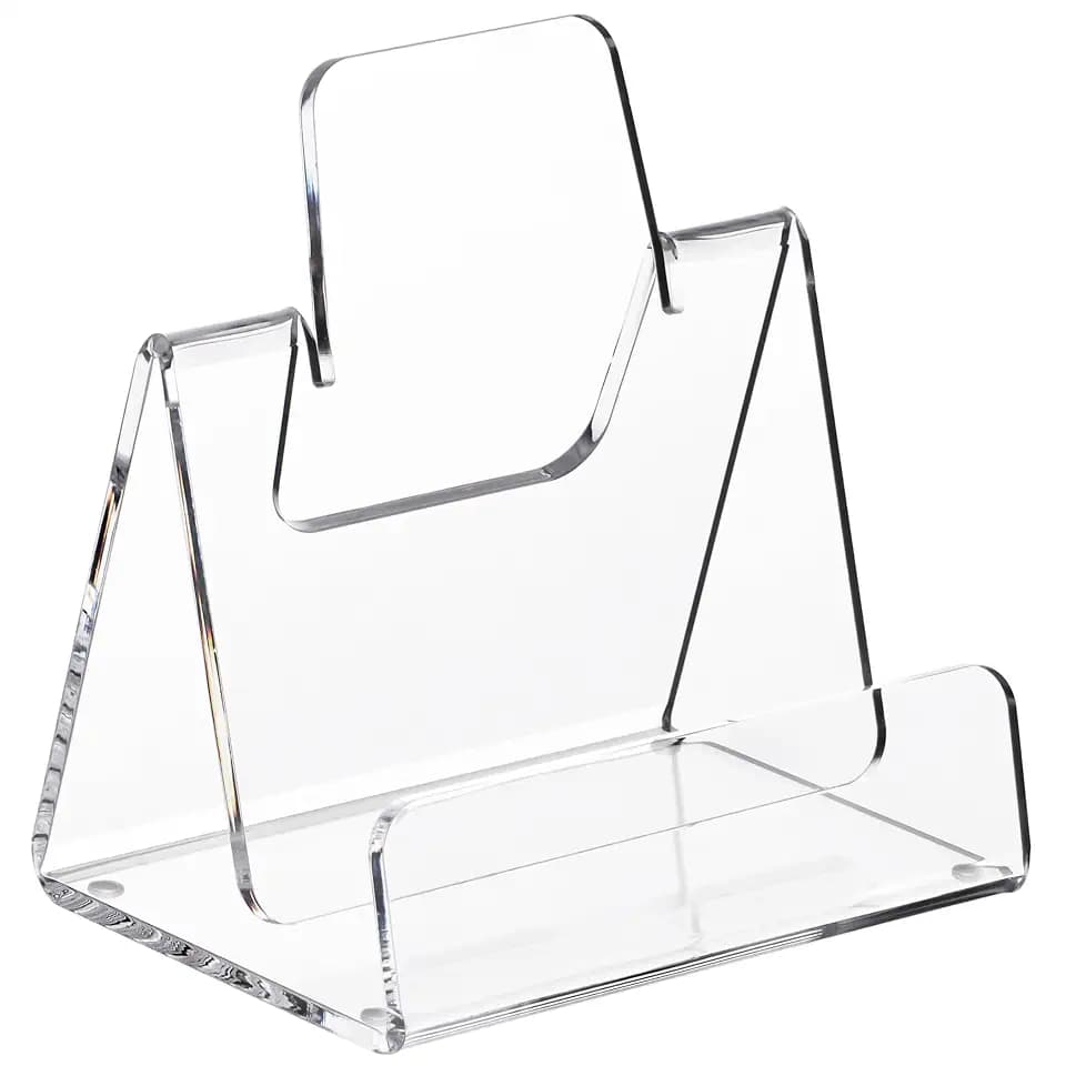 HeZone Acrylic Brochure Holder 5x6 Inch,Clear Pamphlet Holder Display Stand for Trifold 4&5&6 Inch Flyers,Pamphlets,Booklets,Menu,Leaflets for Office,Home,Store,1 Pack,A5