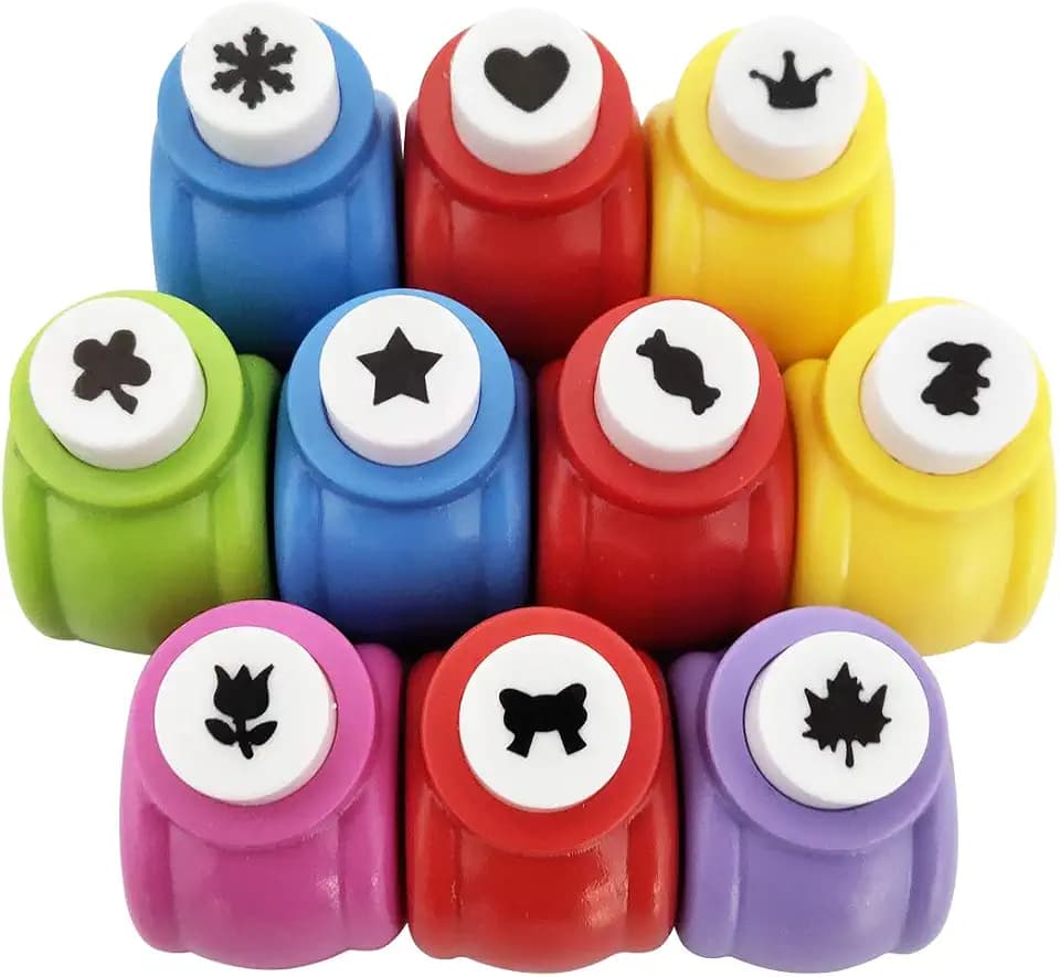 10 Pack Punch Craft Set, Colorful Crafts Hole Punch Shape, Hole Punch Shape Scrapbooking Supplies Shapes Hole Punch, Great for Crafting and Fun Projects