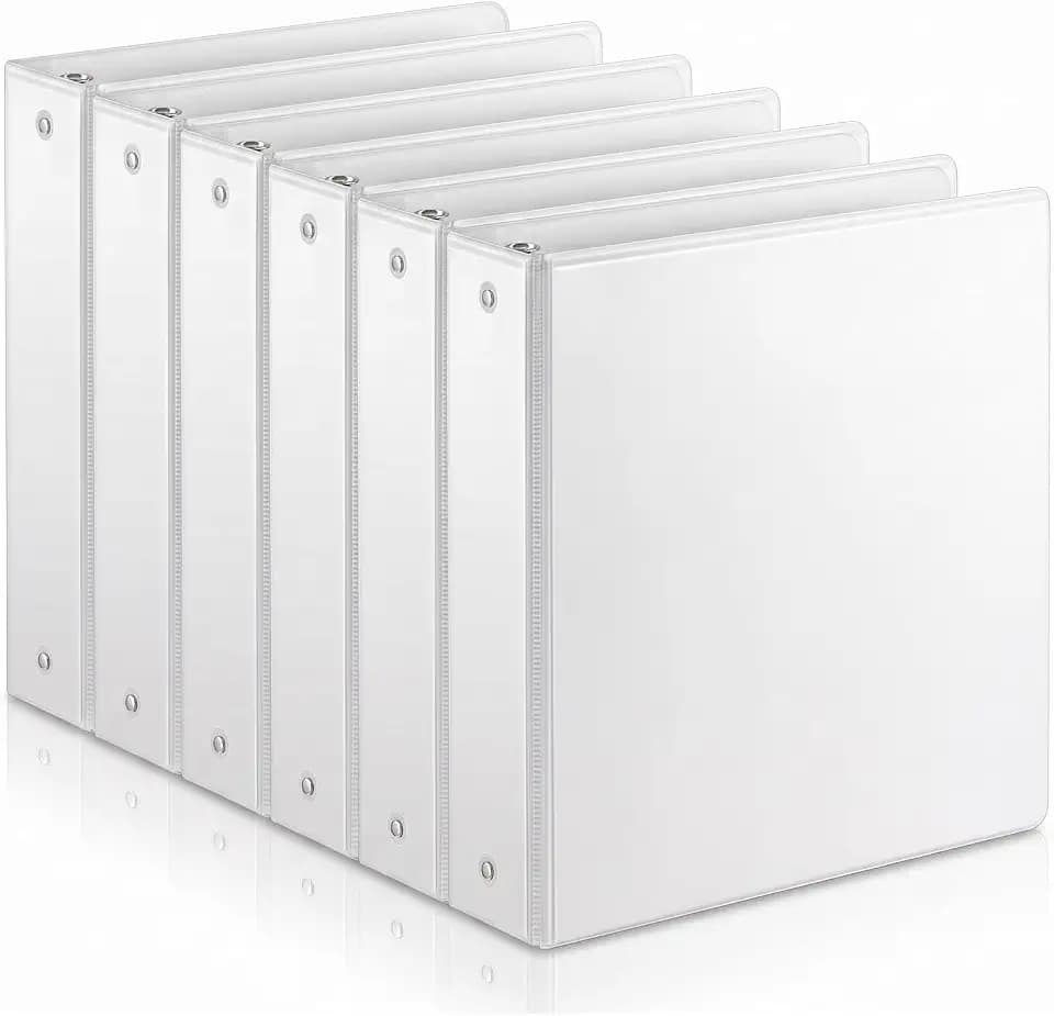 SUIN 1.5-Inch 3-Ring Binders with 2 Interior Pockets, Premium Clear View Presentation Binder Holds 325 Sheets Letter Size, Office School Home,6 Pack