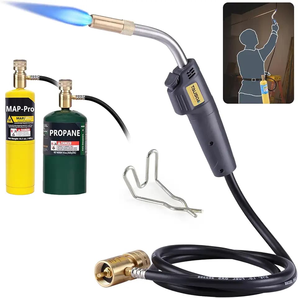 MAPP Gas Torch Kit 25000 BTU, Self-Ignition, Brazing Pipe HVAC