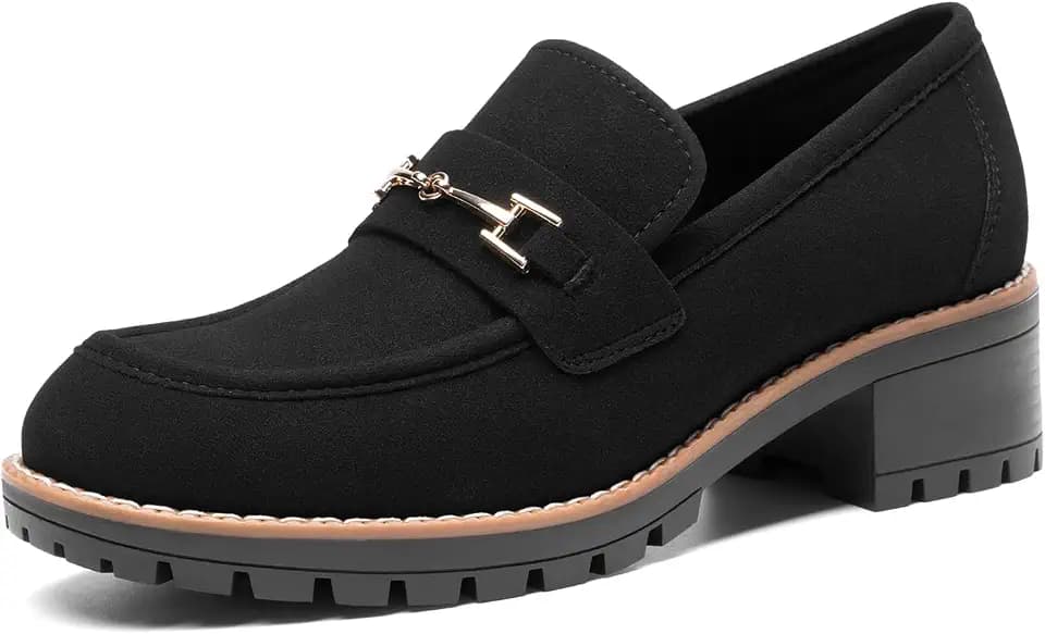 DREAM PAIRS Women's Chunky Loafers Dressy Business Shoes
