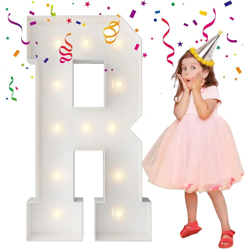 4FT Marquee Letters, Large Light Up Letters R for Prom Party Decor