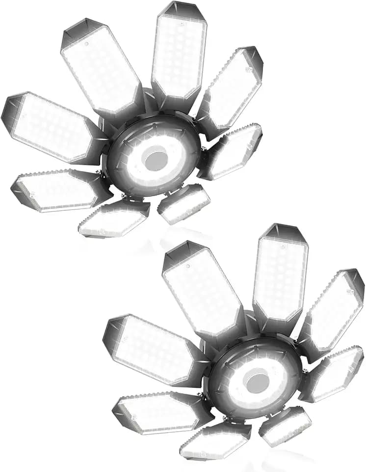 Adiding Garage Lights w/ 8 Deformable Panels, 28000LM 6500K Ultra Brighter