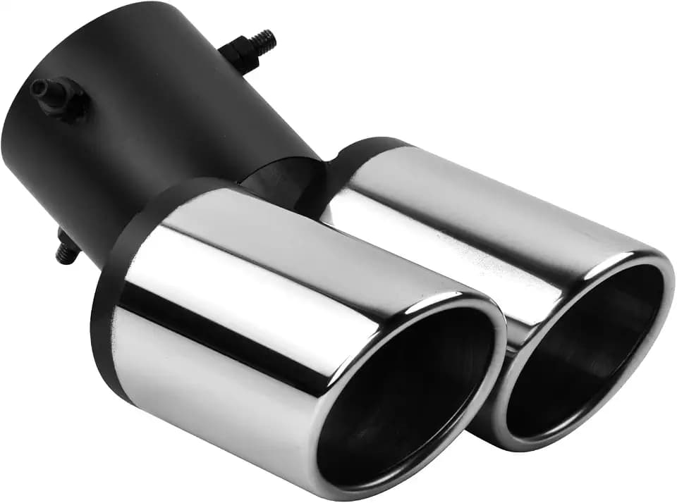 Auspuffblende Auto Universell Auspuff Schalldämpfer Endrohr, Edelstahl Auto Auspuff Endrohr Doppel Schräg Auslass Endrohr, Auspuffspitzen Auto Zubehör