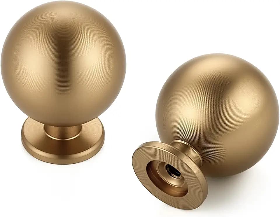 Champagne Bronze Cabinet Knobs 36 Pack Round Ball Drawer Knobs, 1" Diameter