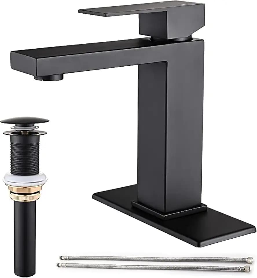 AVSIILE Matte Black Bathroom Faucet, Single Hole Handle Vanity Bath Faucet