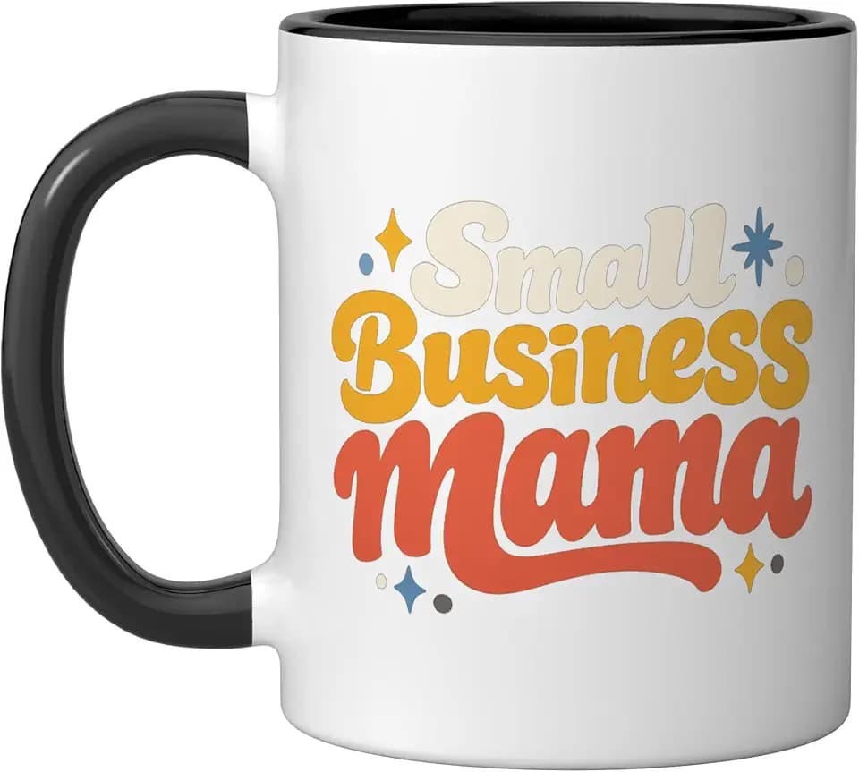 Small Business Mama CEO Business Owner Mom Wife Ceramic Mug, Black/White, 11oz