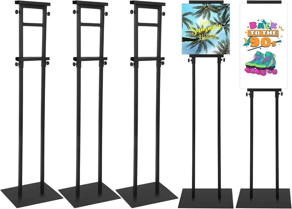 Honoson 5 Pcs Poster Stands for Display Heavy Duty Sign Holder, Black