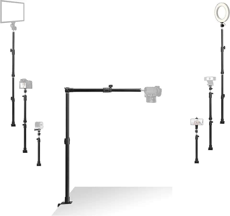 Tischplatte-Kamera-Halterung, Multifunktionale DSLR-Videoaufnahme Halter, kompatibel mit Camcorders, Webcams,iPhone, Samsung, Lichtpaneele, für Nagelkunst, Basteln, Keramik, Make-up, Online-Kurs