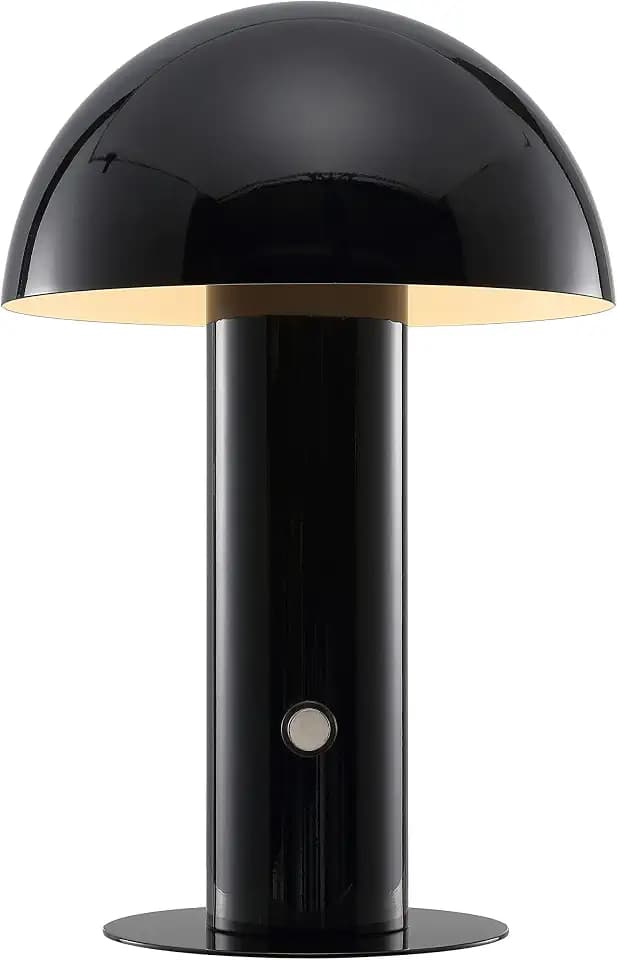 JONATHAN Y Boletus Mushroom Desk Lamp 10.75" Metal LED, Black